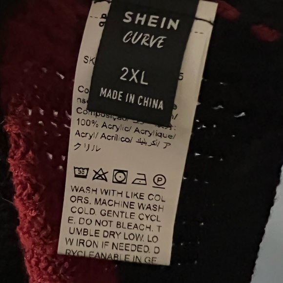 Cold Shoulder Distressed Striped Long Sleeve Sweater - Shein Curve - Picture 9 of 10